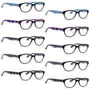eyekeeper.com 10 Pack Cat-eye Patterned Design Reading Glasses R074S Eyeglasses