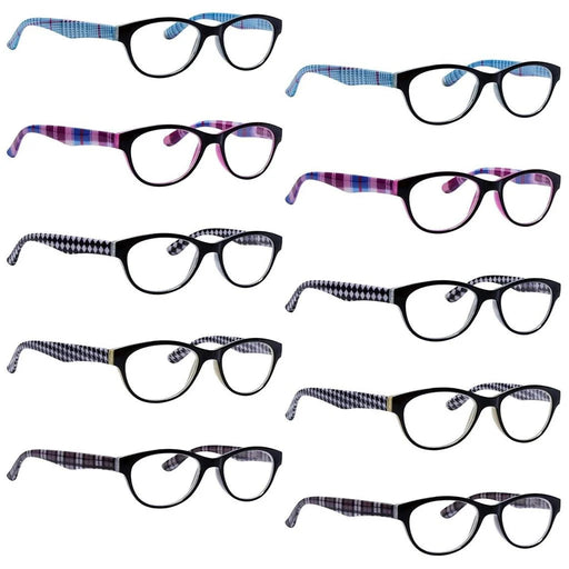 eyekeeper.com 10 Pack Cat-eye Patterned Design Reading Glasses R074S Eyeglasses