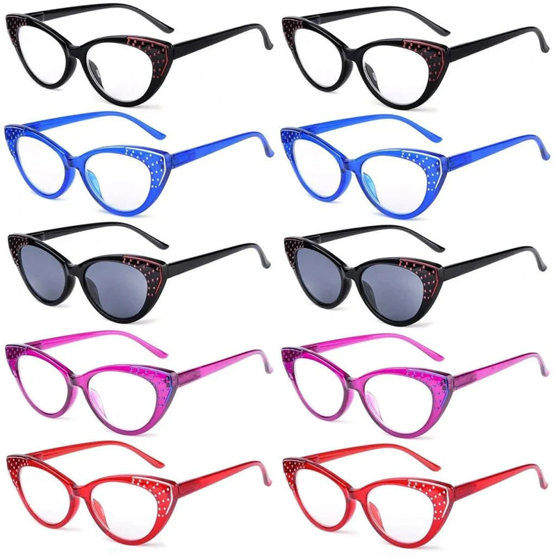 eyekeeper.com 10 Pack Cat-eye Reading Glasses Cute Readers R2115 Eyeglasses