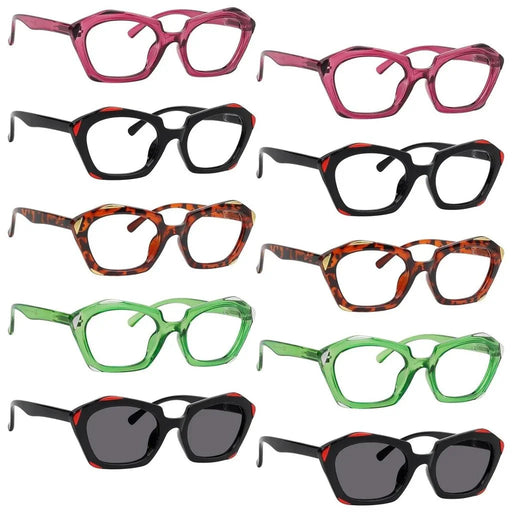 eyekeeper.com 10 Pack Distinctive Eyeglasses Fashion Design Reading Glasses R2129 Eyeglasses