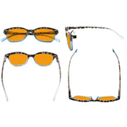 eyekeeper.com 10 Pack Orange Lens Cat Eye Blue Light Blocking Reading Glasses DS9111 Eyeglasses