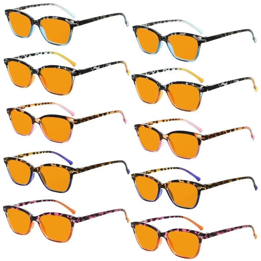 eyekeeper.com 10 Pack Orange Lens Cat Eye Blue Light Blocking Reading Glasses DS9111 Eyeglasses