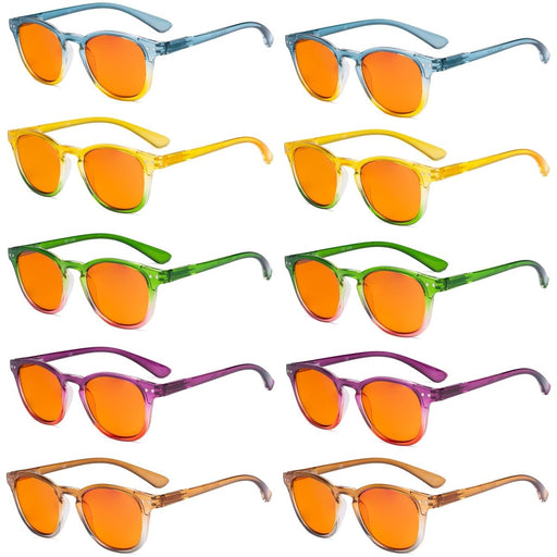 eyekeeper.com 10 Pack Orange Tinted Blue Light Blocking Reading Glasses Computer Readers DS144 Eyeglasses