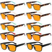 eyekeeper.com 10 Pack Orange Tinted Stylish Blue Light Blocking Reading Glasses DSRT1802 Eyeglasses