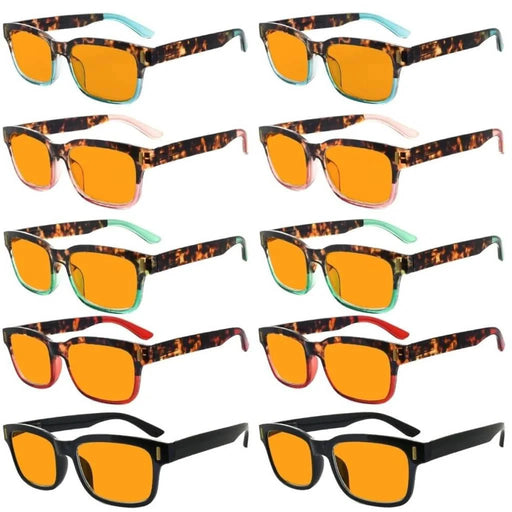 eyekeeper.com 10 Pack Orange Tinted Stylish Blue Light Blocking Reading Glasses DSRT1802 Eyeglasses