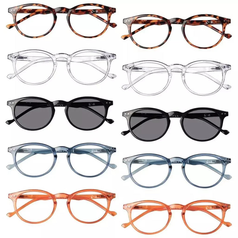 eyekeeper.com 10 Pack Oval Reading Glasses Retro Ladies Round Readers R071 Eyeglasses