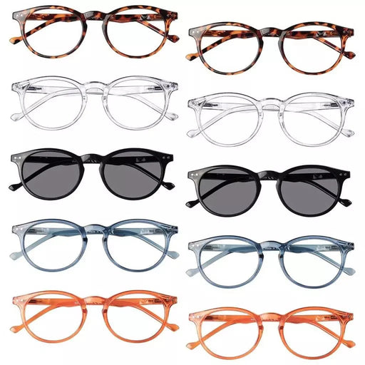 eyekeeper.com 10 Pack Oval Reading Glasses Retro Ladies Round Readers R071 Eyeglasses