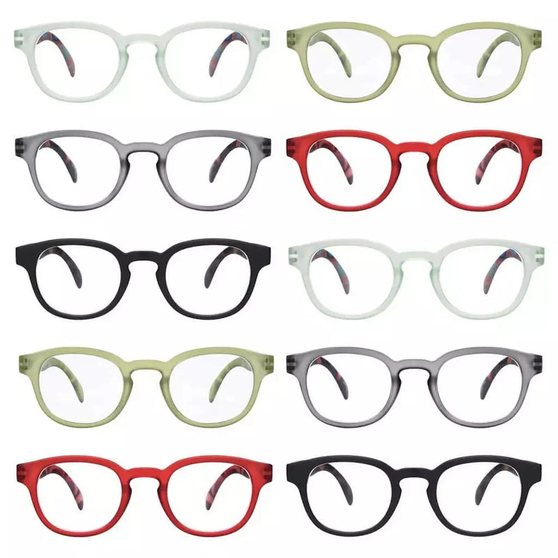 eyekeeper.com 10 Pack Pattern Design Reading Glasses Vintage Readers R124F Eyeglasses