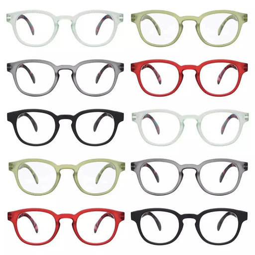 eyekeeper.com 10 Pack Pattern Design Reading Glasses Vintage Readers R124F Eyeglasses