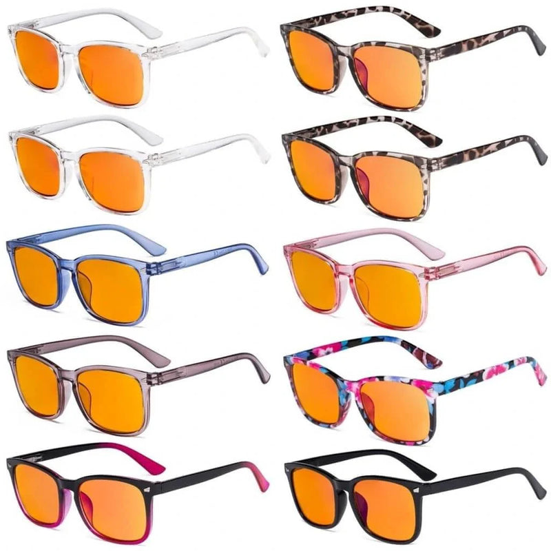 eyekeeper.com 10 Pack Square Blue Light Blocking Reading Glasses Ladies Computer Readers DSRT1801 Eyeglasses