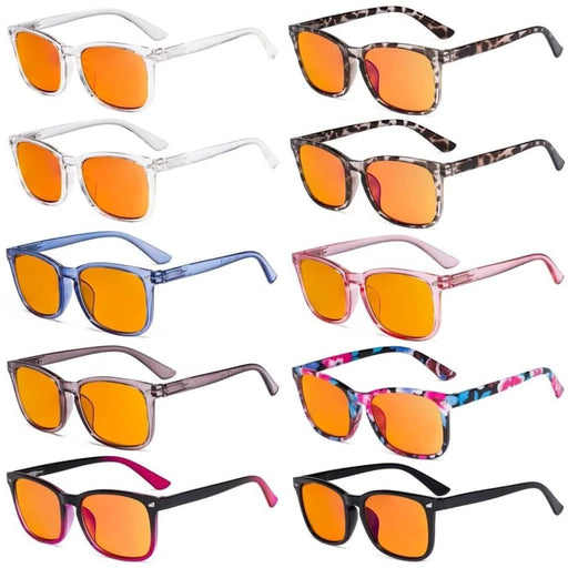 eyekeeper.com 10 Pack Square Blue Light Blocking Reading Glasses Ladies Computer Readers DSRT1801 Eyeglasses