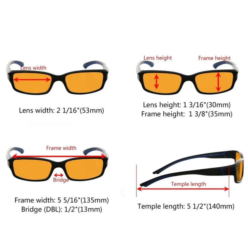 eyekeeper.com 10 Pack TR90 Orange Tinted Blue Light Blocking Reading Glasses Computer Readers DSXM01 Eyeglasses