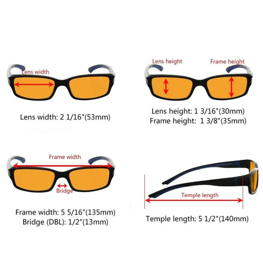 eyekeeper.com 10 Pack TR90 Orange Tinted Blue Light Blocking Reading Glasses Computer Readers DSXM01 Eyeglasses