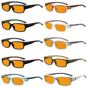 eyekeeper.com 10 Pack TR90 Orange Tinted Blue Light Blocking Reading Glasses Computer Readers DSXM01 Eyeglasses