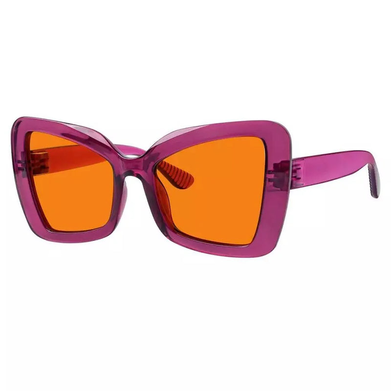 eyekeeper.com 100% Blue Blocking Glasses Cat-eye Orange Lens Metalless Screwless R2315-B98 Eyeglasses
