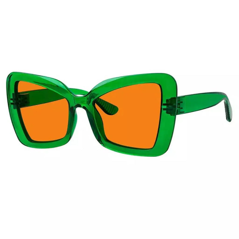 eyekeeper.com 100% Blue Blocking Glasses Cat-eye Orange Lens Metalless Screwless R2315-B98 Eyeglasses