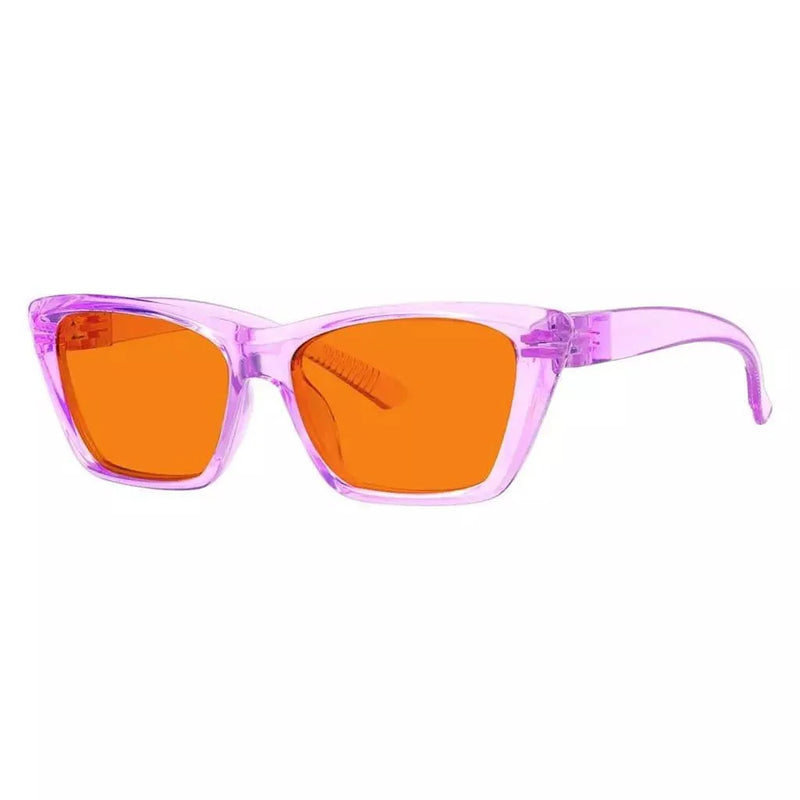 eyekeeper.com 100% Blue Blocking Glasses Orange Lens Cat-eye Metalless Screwless R2514-B98 Eyeglasses