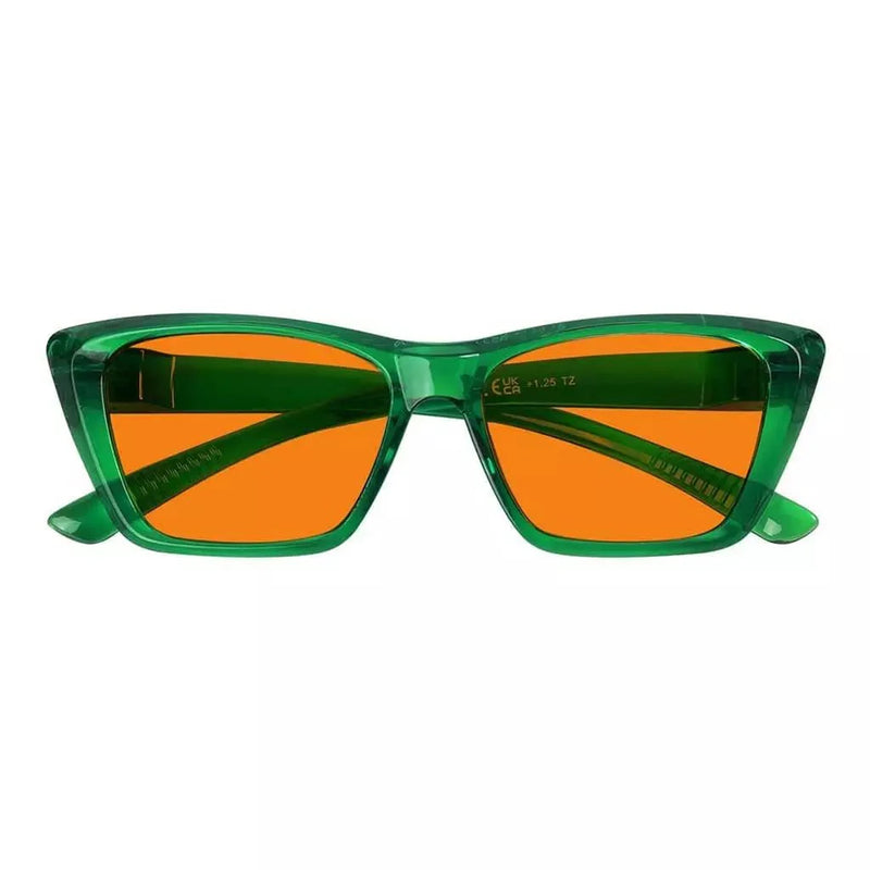 eyekeeper.com 100% Blue Blocking Glasses Orange Lens Cat-eye Metalless Screwless R2514-B98 Eyeglasses