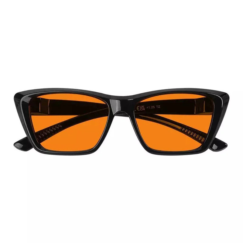eyekeeper.com 100% Blue Blocking Glasses Orange Lens Cat-eye Metalless Screwless R2514-B98 Eyeglasses