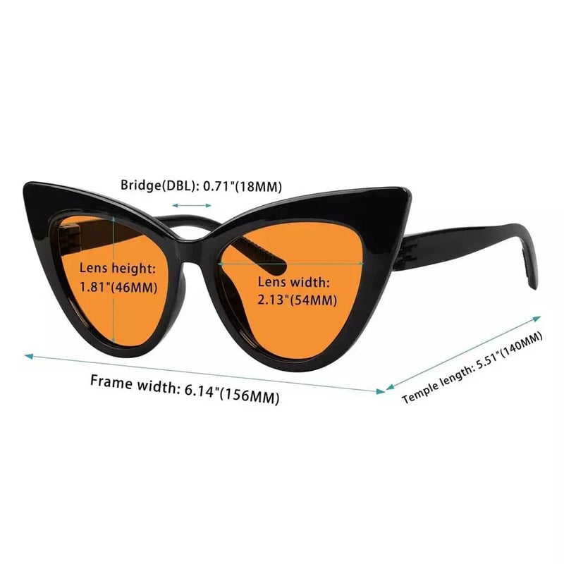 eyekeeper.com 100% Blue Light Blocking Orange Cat-eye Nighttime Glasses R2318-B98 Eyeglasses