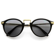 zeroUV Vintage Steampunk Inspired Round Horned Rim Frame Sunglasses 8591 Sunglasses