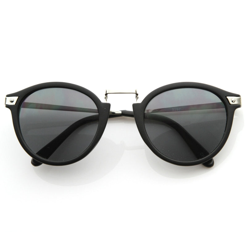 zeroUV Vintage Steampunk Inspired Round Horned Rim Frame Sunglasses 8591 Sunglasses