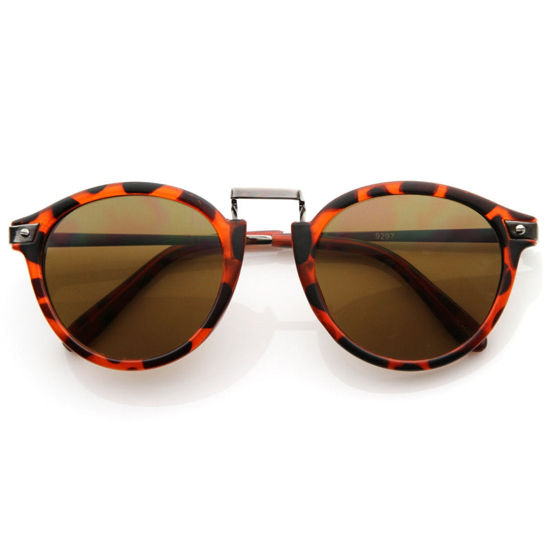 zeroUV Vintage Steampunk Inspired Round Horned Rim Frame Sunglasses 8591 Sunglasses
