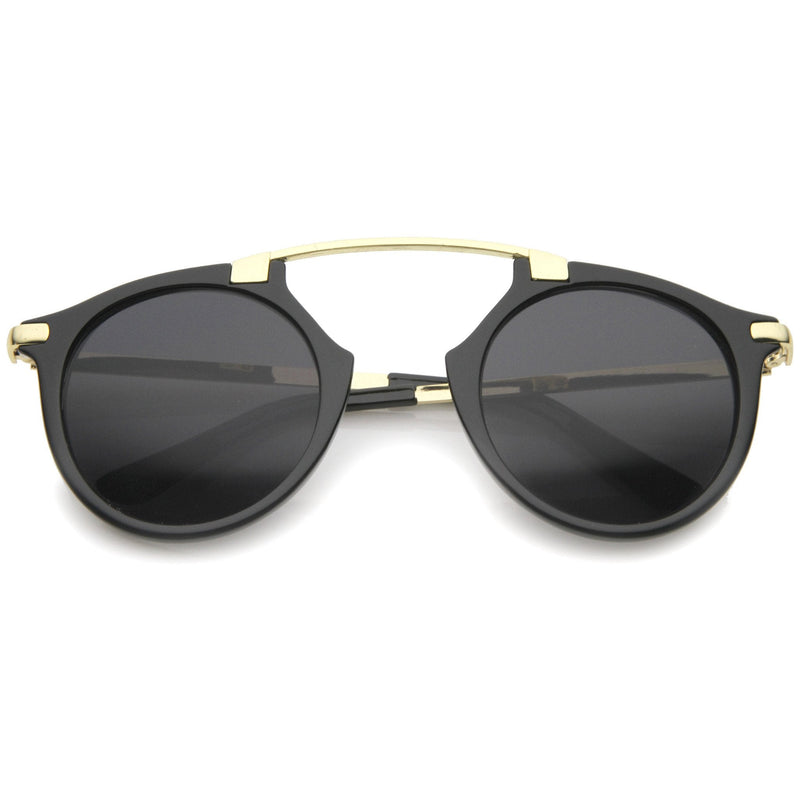 zeroUV Arched Marble Pattern P3 Mirrored Lens Round Sunglasses A218 Sunglasses