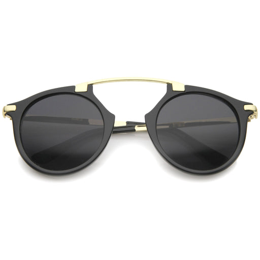 zeroUV Arched Marble Pattern P3 Mirrored Lens Round Sunglasses A218 Sunglasses