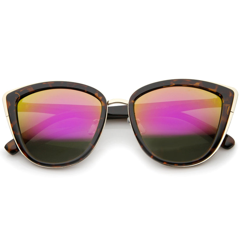 zeroUV Oversize Women's Flash Mirror Lens Cat Eye Sunglasses A286 Sunglasses
