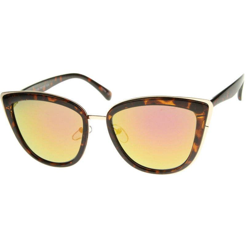 zeroUV Oversize Women's Flash Mirror Lens Cat Eye Sunglasses A286 Sunglasses
