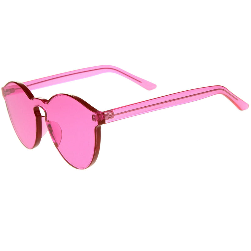 zeroUV Rimless Monoblock Cut PC Color Lens Rimless Sunglasses A368 Sunglasses