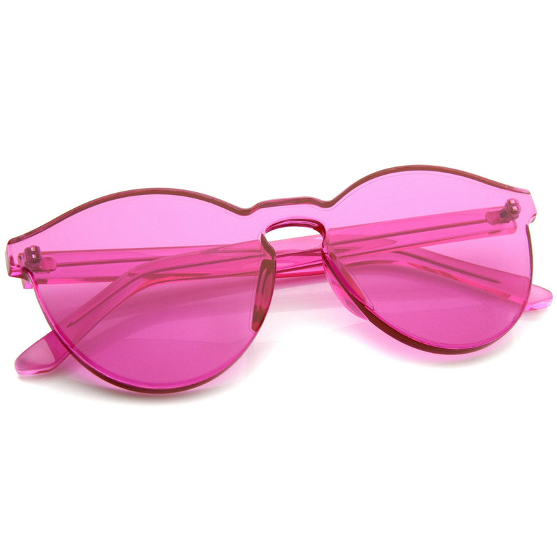 zeroUV Rimless Monoblock Cut PC Color Lens Rimless Sunglasses A368 Sunglasses