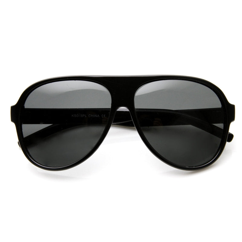 zeroUV Mens 1980's Retro Polarized Lens Plastic Aviator Sunglasses 9322 Sunglasses