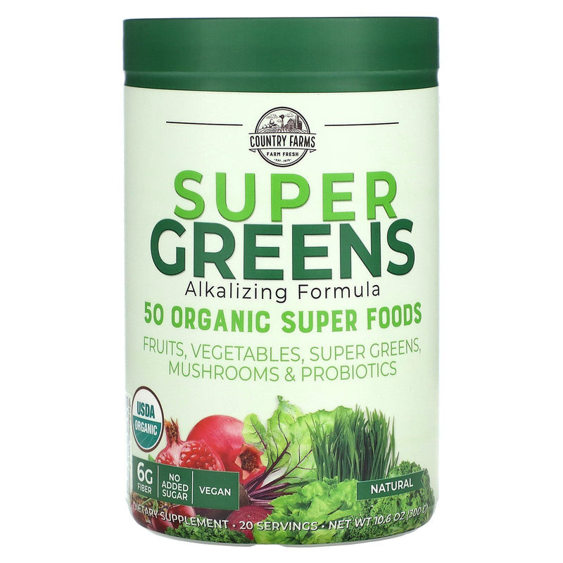 Country Farms Country Farms Super Greens Drink Powder, Natural Flavor, 10.6 Oz Vitamins & Supplements
