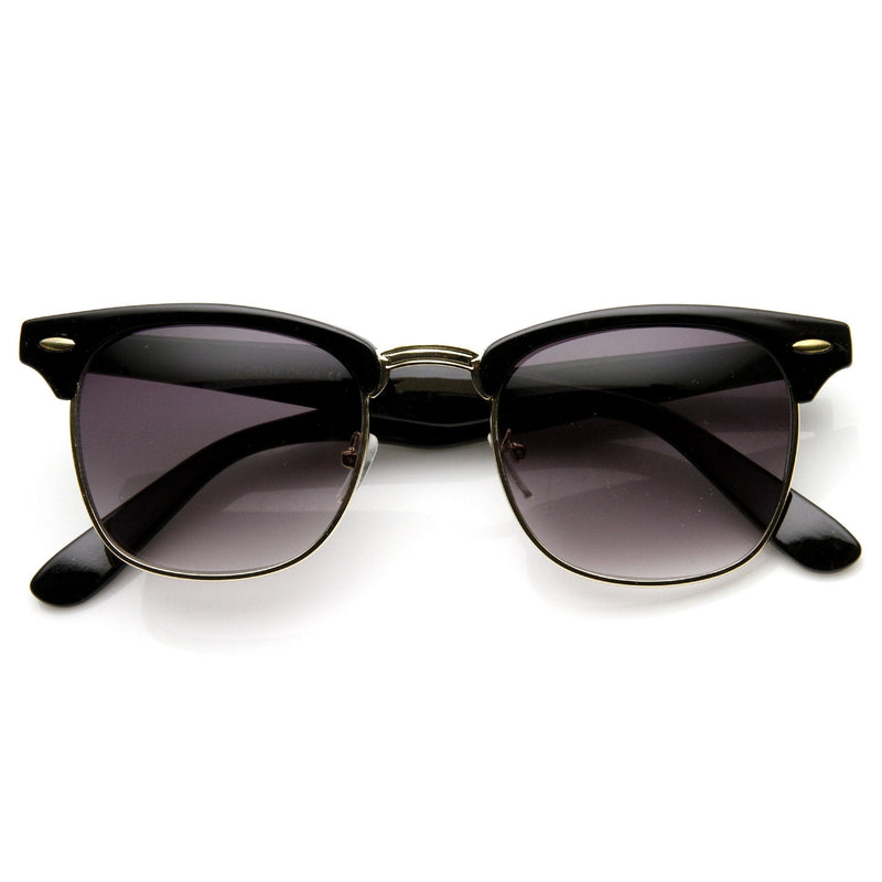 zeroUV Indie Half Frame Horned Rim Vintage Inspired Sunglasses 2934 Sunglasses