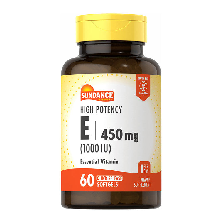 Sundance Sundance Vitamins High Potency E Vitamin Quick Release Softgels, 1000 IU, 60 Caps Vitamins & Supplements