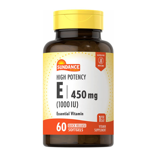 Sundance Sundance Vitamins High Potency E Vitamin Quick Release Softgels, 1000 IU, 60 Caps Vitamins & Supplements
