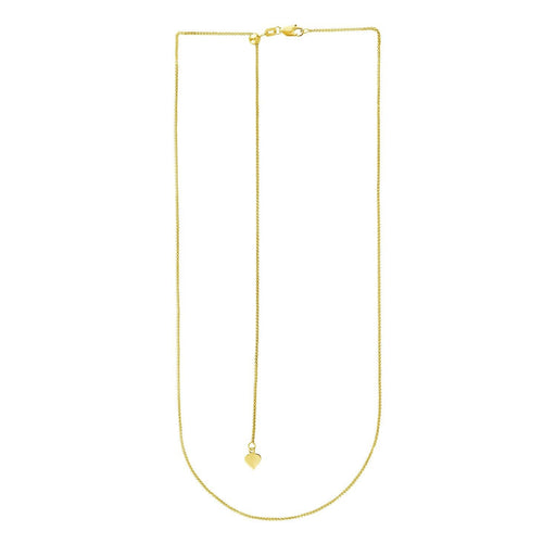 Bids.com 14k Yellow Gold Adjustable Wheat Chain 1.0mm Necklaces