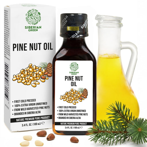 SiberianGreen.com Extra Virgin Siberian Pine Nut Oil – 100% Pure & Cold Pressed Cooking Oils White Smoke