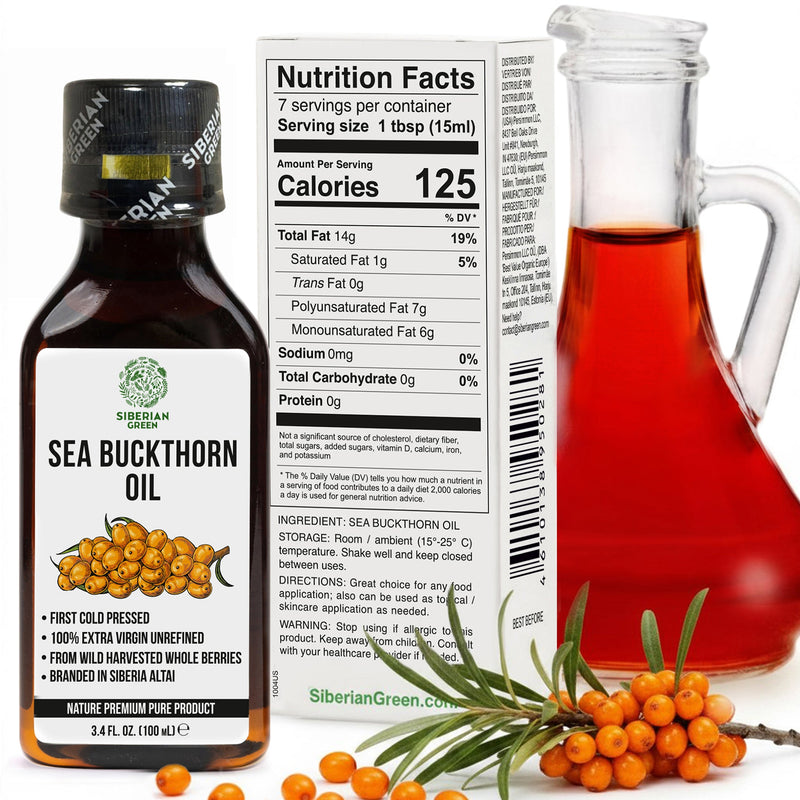 Siberian Sea Buckthorn Oil | 100% Extra Virgin Cold Pressed | 100ml