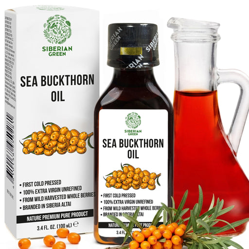 SiberianGreen.com Siberian Sea Buckthorn Oil | 100% Extra Virgin Cold Pressed | 100ml Cooking Oils White Smoke