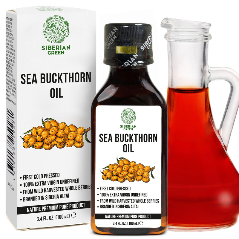 SiberianGreen.com Siberian Sea Buckthorn Oil | 100% Extra Virgin Cold Pressed | 100ml Cooking Oils