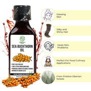 SiberianGreen.com Siberian Sea Buckthorn Oil | 100% Extra Virgin Cold Pressed | 100ml Cooking Oils