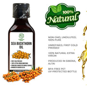 SiberianGreen.com Siberian Sea Buckthorn Oil | 100% Extra Virgin Cold Pressed | 100ml Cooking Oils