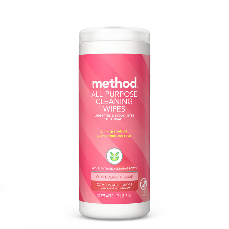 Method Method Cleaning Wipes, Naturally Derived, Pink Grapefruit, All Purpose Grapefruits White Smoke