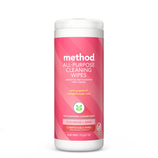 Method Method Cleaning Wipes, Naturally Derived, Pink Grapefruit, All Purpose Grapefruits White Smoke