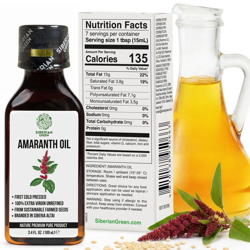 Amaranth Seed Oil 100 ml - Extra Virgin, Cold-Pressed, Premium Quality