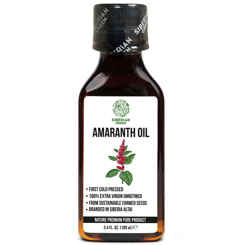 SiberianGreen.com Amaranth Seed Oil 100 ml - Extra Virgin, Cold-Pressed, Premium Quality Cooking Oils