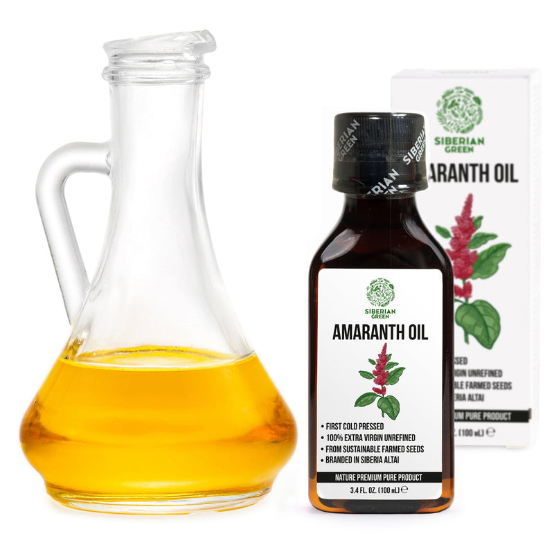 SiberianGreen.com Amaranth Seed Oil 100 ml - Extra Virgin, Cold-Pressed, Premium Quality Cooking Oils
